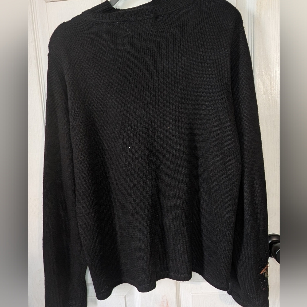 Vintage Sarah Bentley‎ Embroidered Black Sweater with Red Cardinals 0075 - Picture 3 of 3
